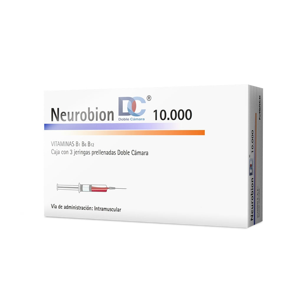 Neurobion Dc 10000 Vitaminas B1 B6 B12 Solucion Inyectable 3 Jeringas Prellenadas 103888 3421