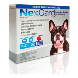 NEXGARD CAJA X 1 TABLETA MASTICABLE 28.3MG 4-10KG