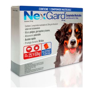 NEXGARD CAJA X 1 TABLETA MASTICABLE 136MG 25-50 KG