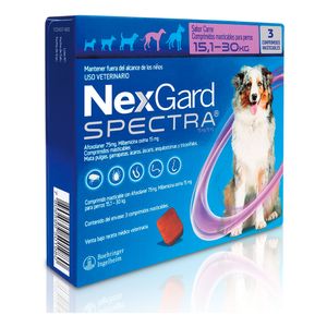 NEXGARD SPECTRA CAJA X 3 TABLETA MASTICABLE 15.1 - 30 KG