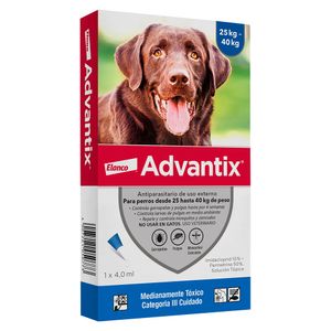 ADVANTIX 25 A 40 KG. PIPETA 4.0 ML
