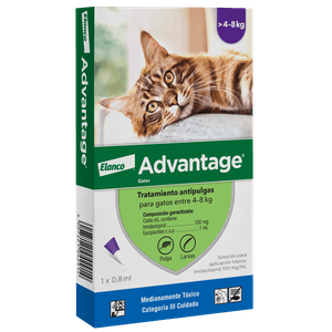 ADVANTAGE GATO 4 A 8 KG. PIPETA 0.8 ML