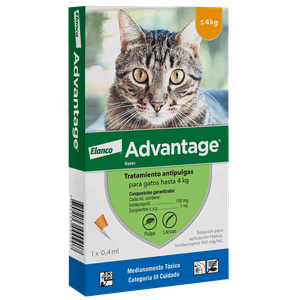 ADVANTAGE GATO HASTA 4 KG. PIPETA 0.4 ML