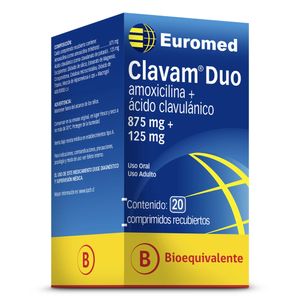CLAVAM DUO 875MG+125MG X 20 COMPRIMIDOS REC.