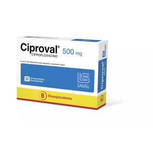 CIPROVAL 500 MG X 20 COMPRIMIDOS