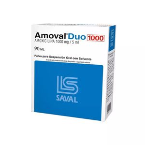 AMOVAL DUO 1000 MG SUSP. ORAL X 90 ML C/SOLVENTE
