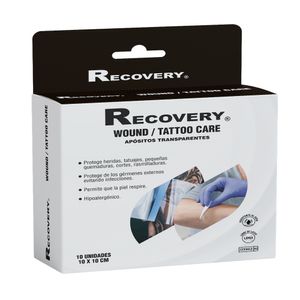 (DM) RECOVERY WOUND / TATTOO CARE (APOSITO TRANSPARENTE PARA TATUAJE) 10 X 10 CM X 10 UNID.