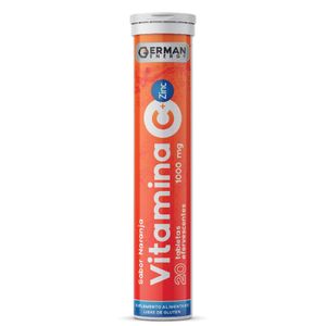 VITAMINA C 1000 mg + ZINC 10 MG  SABOR NARANJA GERMAN ENERGY 20 TABLETAS EFERVESCENTES