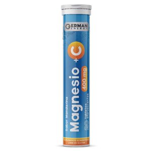 MAGNESIO 400 MG +VITAMINA C SABOR NARANJA GERMAN ENERGY 20 TABLETAS EFERVESCENTES