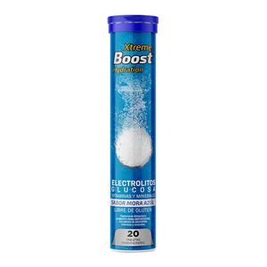 XTREME BOOST HYDRATION, HIDRATANTE SABOR MORA AZUL 20 TABLETAS EFERVESCENTES