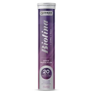 BIOTINA + ZINC + Q10  SABOR FRUTOS ROJOS GERMAN ENERGY 20 TABLETAS EFERVESCENTES