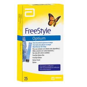 (DM) FREESTYLE OPTIUM TIRAS GLUCOSA X 25 UNID.